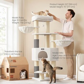 Heavy Duty Cat Tower With Scratching Posts And Caves, 2 of 11