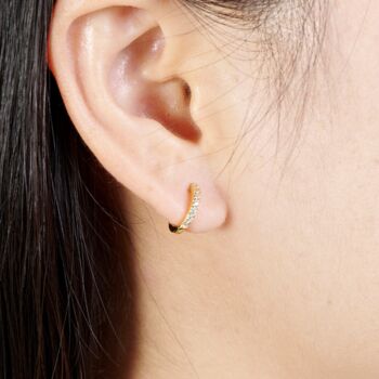 Gold Cz 12mm Huggie Hoops, 4 of 7
