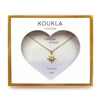 Shining Star Thank You Necklace Gold, 2 of 6