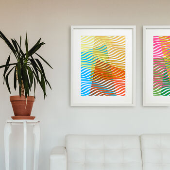 Colourful Abstract Screen Print Waves #Three, 3 of 3