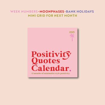 2025 Calendar | Positivity | Compact Square, 6 of 7