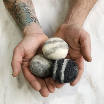 Fair Trade Wool Felted Soap Marble Pebble 3pc Gift Set, 5 of 12