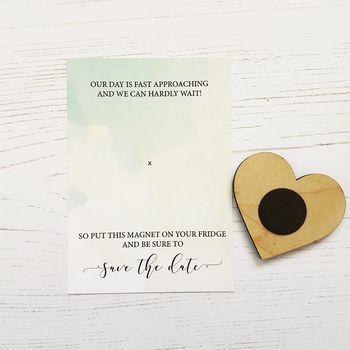 Heart Token Wooden Magnet Save The Date, 8 of 8