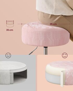 Dressing Table Stool Adjustable Swivel Vanity Stool, 3 of 7