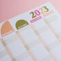 2023 Wall Planner | Geometric Watermelon | Year Planner, thumbnail 2 of 7