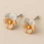 Sterling Silver February Birth Flower Violet Stud Earrings, thumbnail 1 of 6