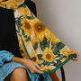 Sunflower Printed Scarf — Personalised Gift Card And Gift Box Option, thumbnail 2 of 8