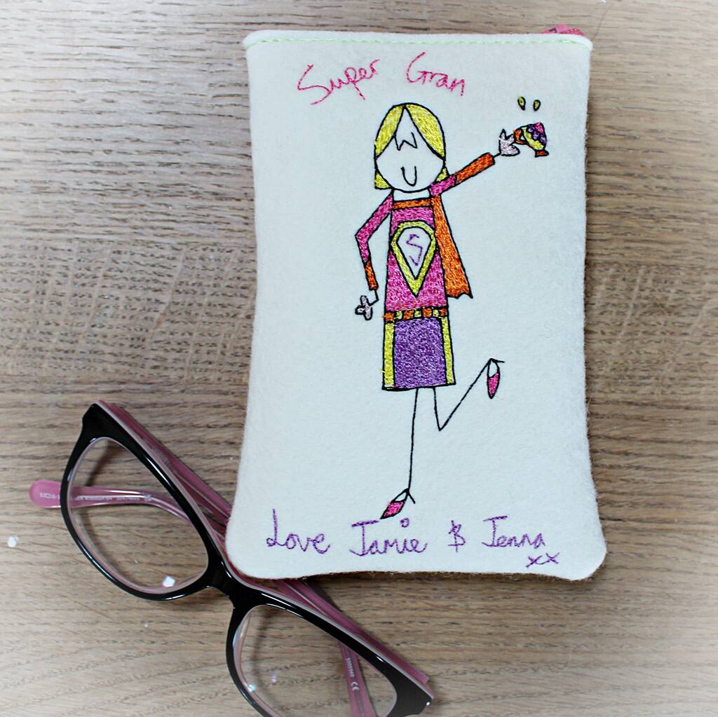 Personalised Super Gran Embroidered Glasses Case, 1 of 12