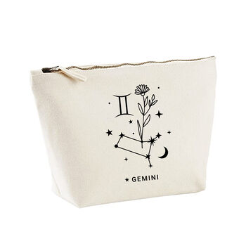 Gemini Zodiac Star Sign Cosmetic Bag Gift, 2 of 2