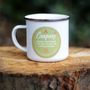 Where You Spend A Fortune Enamel Camping Mug, thumbnail 1 of 5
