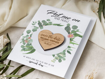 Botanical Save The Date Heart Magnet Cards, 8 of 9