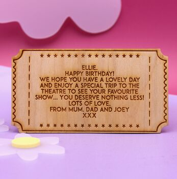 Personalised Wooden Ticket Gift Voucher, 2 of 4