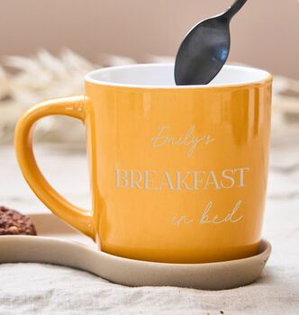 Personalised Breakfast In Bed Stoneware Mug, 5 of 8