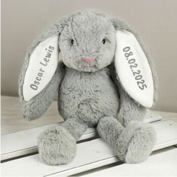 New Baby Gifts Personalised Bunny Soft Toy, 5 of 9