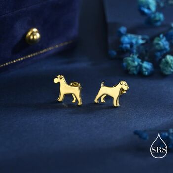 Schnauzer Dog Stud Earrings In Sterling Silver, 6 of 12