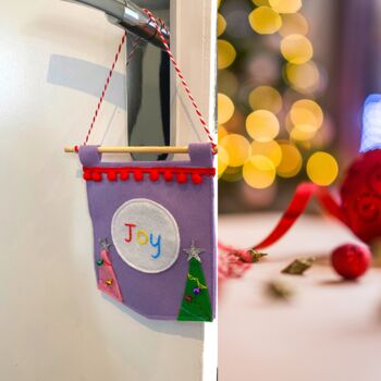 Purple Joy Christmas Banner/Pendant, 8 of 10