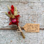 Will You Be My Bridesmaid Dried Flower Posy With Red, thumbnail 1 of 2
