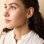 Organic Silver Oval And Tassel Dangle Earrings, thumbnail 2 of 6