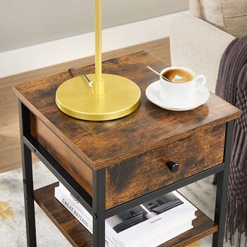 Tall Nightstand Bedside Table With A Drawer, 4 of 7