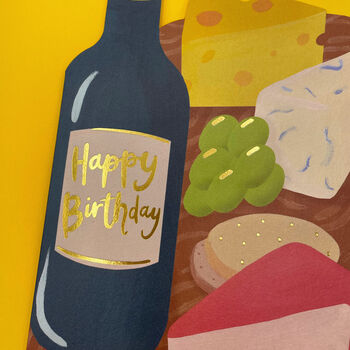 'Happy Birthday' Cheese And Wine Birthday Card, 2 of 2