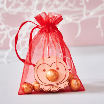 Penguin Decoration And Bag Of Chocolate Noses, 2 of 5