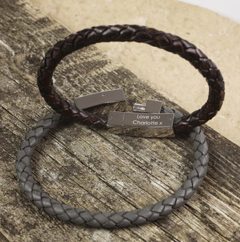 Personalised Hidden Message Leather Bracelet, 7 of 10