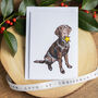 Chocolate Labrador Christmas Card, thumbnail 1 of 7
