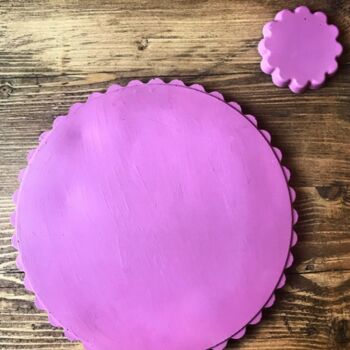 Painted Scalloped Placemat And Coaster Set, 5 of 5