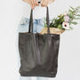 Dark Chocolate Soft Leather Tote Shopper, thumbnail 1 of 12