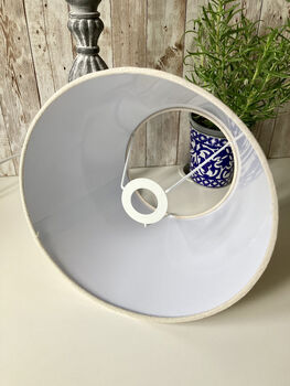 52cm Grey Washed Wooden Fluted Bedside Table Lamp With Plain Shade, 5 of 7