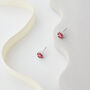Pink Swarovski Crystal Stud Earrings, thumbnail 2 of 6