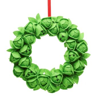Brussels Sprouts Felt Wreath, 3 of 3
