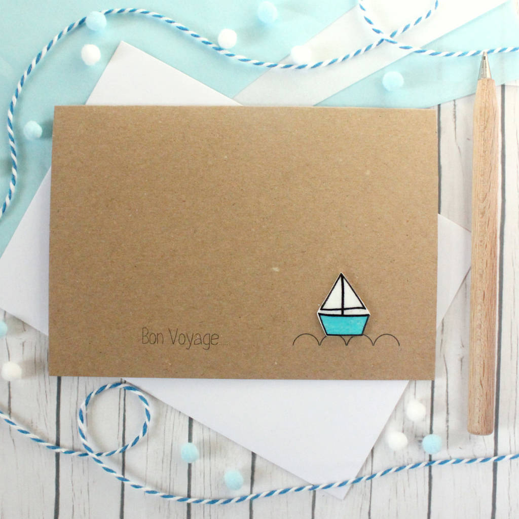 Personalised Sailing Boat Card, Goodbye, Bon Voyage, 1 of 5