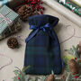 Mini Hot Water Bottle And Cover In Blackwatch Tartan, thumbnail 1 of 3