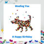 Birthday Dog With Butterflies Birthday Card, thumbnail 1 of 10