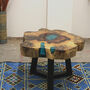 Aqua Resin And Tamarind Wood Coffee Table, thumbnail 5 of 6