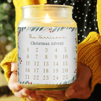Personalised Christmas Countdown Large Candle Jar, 5 of 6