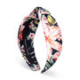 Tokoriki Black And Coral Floral Knot Headband, thumbnail 2 of 5