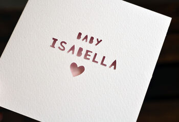 Personalised New Baby Name Paper Cut Card, 4 of 5