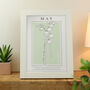 Personalised Birth Flower White A4 Framed Print, thumbnail 3 of 12