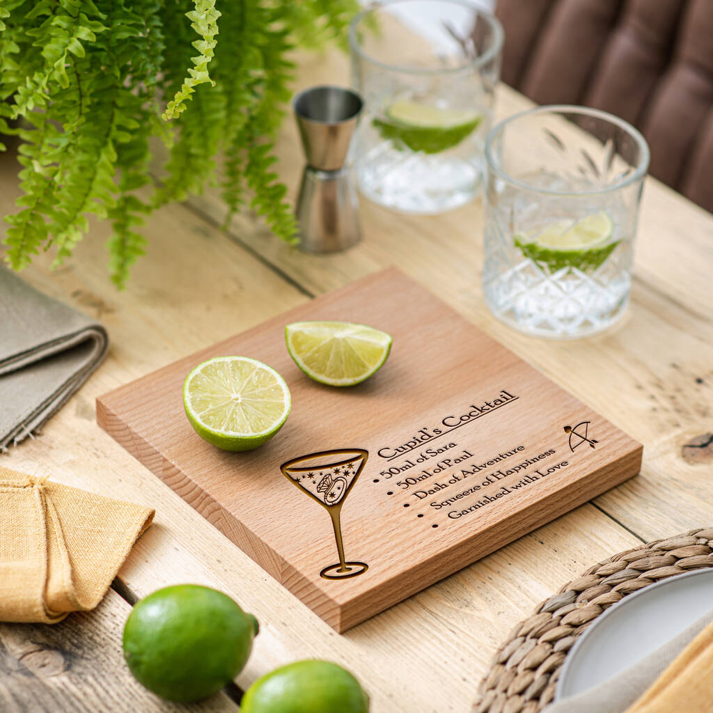 Cupid's Cocktail Personalised Chopping Board