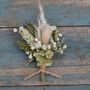 Set Of Three Wedding Dried Flower Dainty Buttonholes Meadow Neutrals, thumbnail 4 of 4