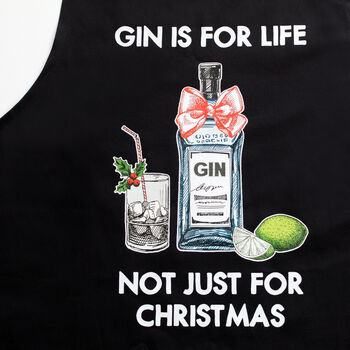 'Gin Is For Life' Christmas Apron, 5 of 5