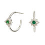 Guiding North Star September Birthstone Silver Hoops, thumbnail 4 of 12