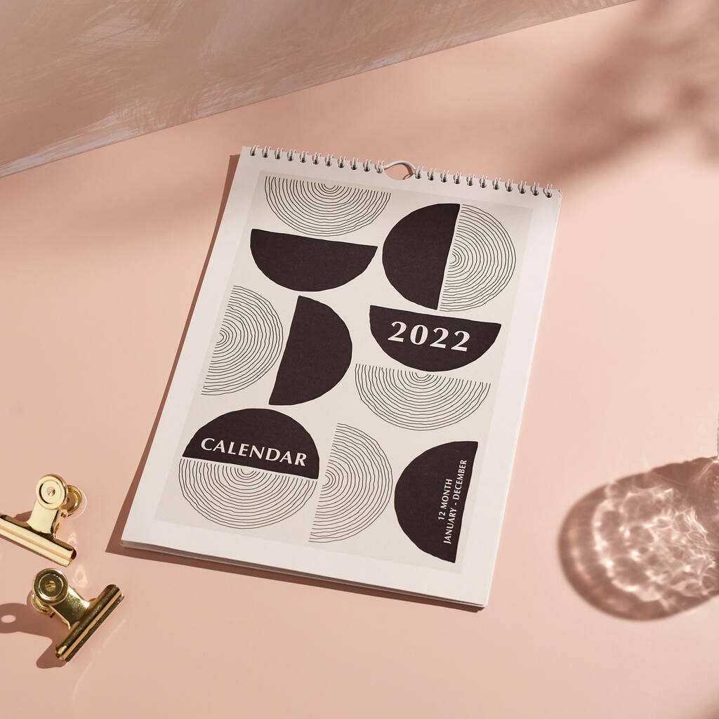 2022 Minimalist Black And White Wall Calendar, 1 of 8