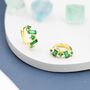 Emerald Green Cz Baguette Huggie Hoop Earrings, thumbnail 5 of 11