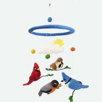 Felt Bird Mobiles Two To Choose From, Owls Or Garden Birds, 2 of 2