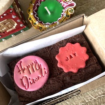 Personalised Diwali Twin Fudgey Brownies, 5 of 6