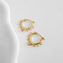 Dainty Lotus Huggie Hoops, thumbnail 1 of 5