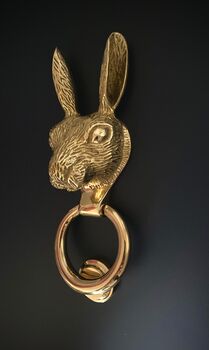 Brass Hare Door Knocker Brass Finish, 2 of 5